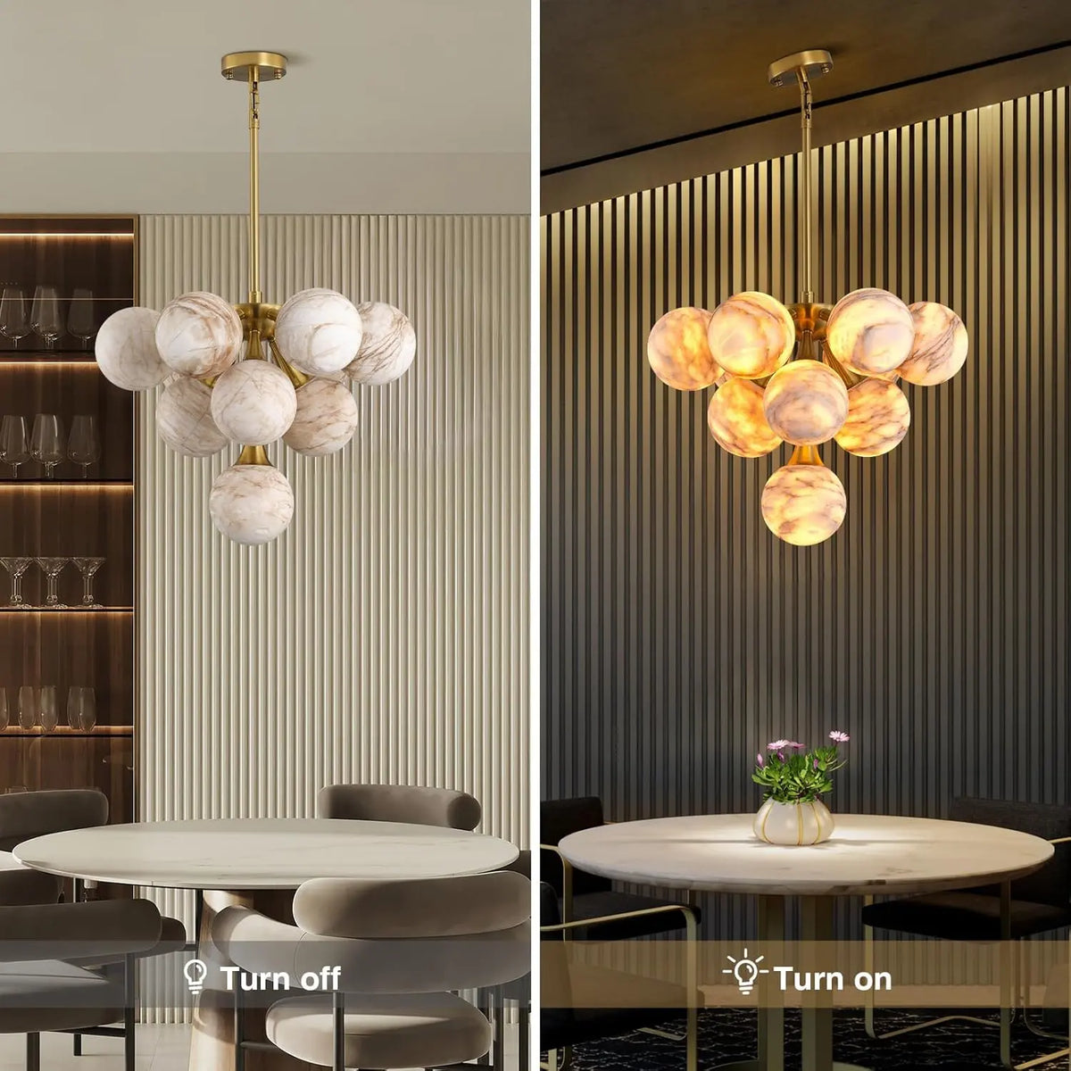 Modern Unique Alabaster Chandelier — alternate product view 9