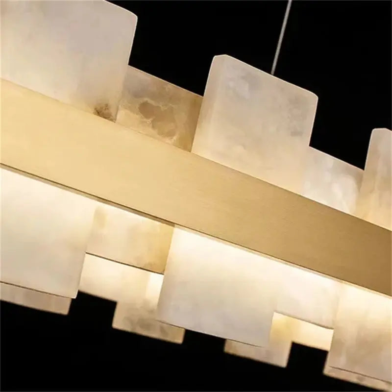 Modern Round Marble Chandelier — alternate product view 2