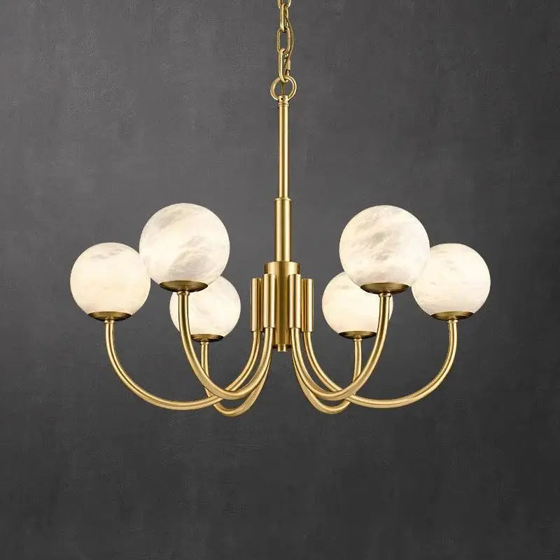 Modern Brass Marble Chandelier — alternate product view 2