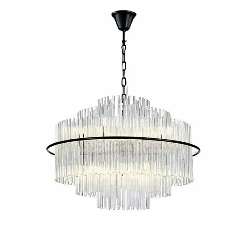 Crystal Designer Oval Round Chandelier — close-up design detail