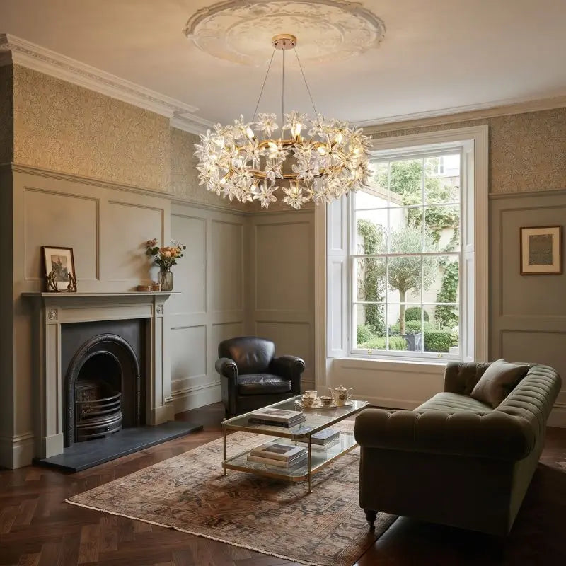 Designer Scandinavian Crystal Chandelier — close-up design detail 2