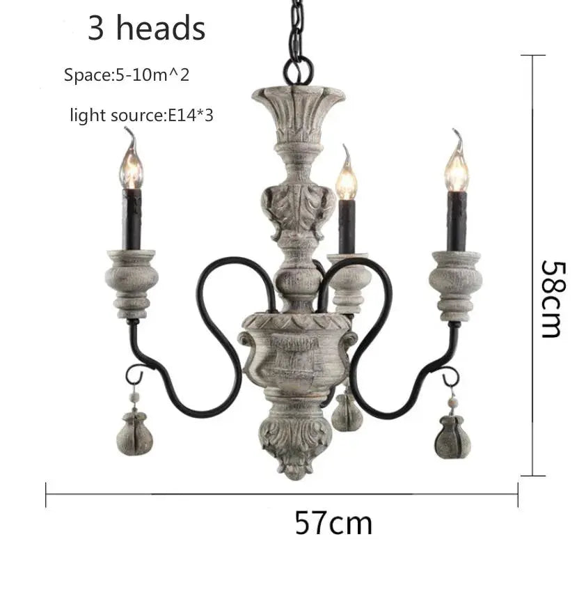 Nordic Wood Farmhouse Decor Chandelier — alternate product view 5