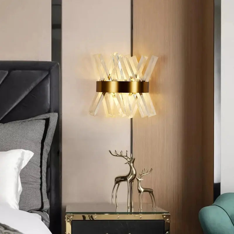Luxury Modern Gold Crystal Wall Lamp — alternate product view 1