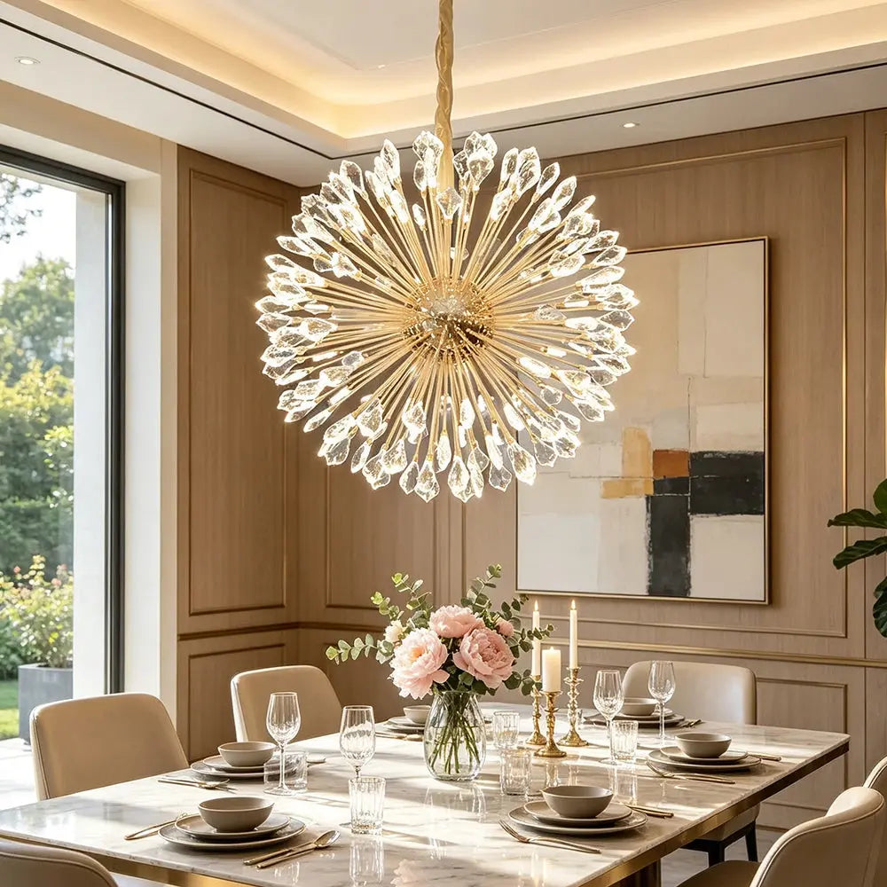 Aurelia Gold Crystal Starburst Chandelier — product view
