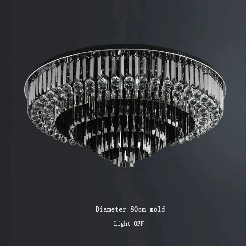 Luxury Crystal Ceiling Smoky Gray Lamp — alternate product view 4