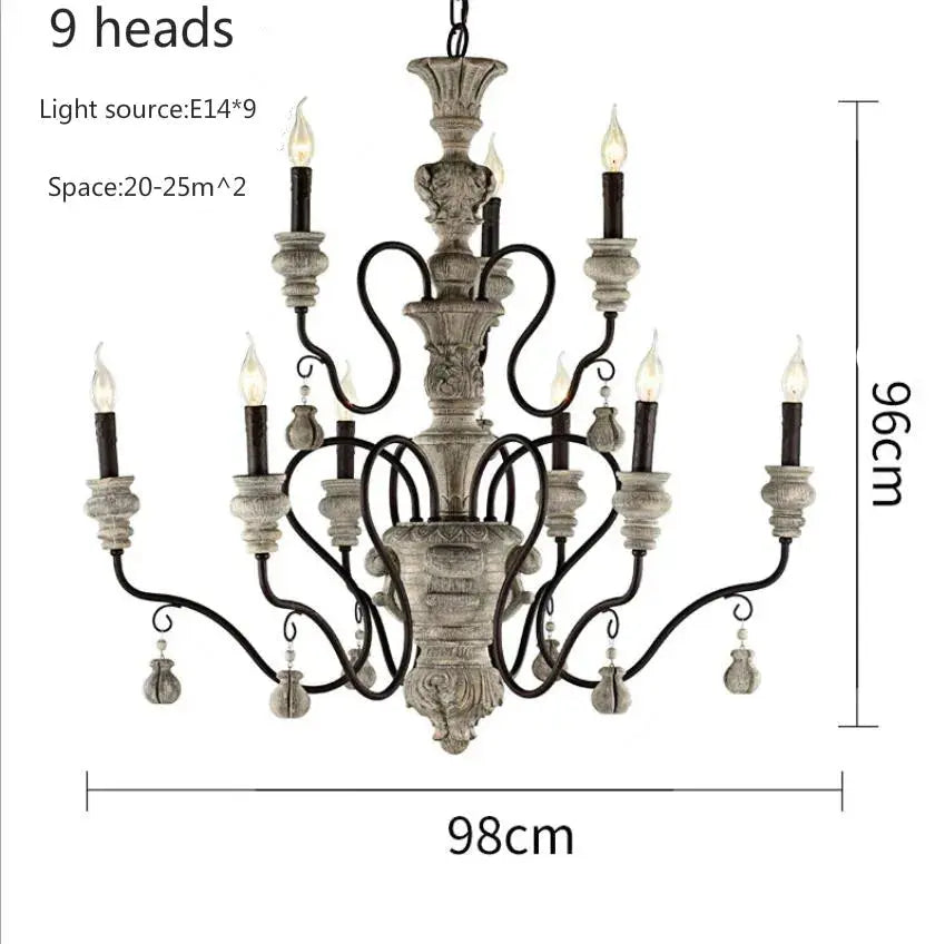 Nordic Wood Farmhouse Decor Chandelier — alternate product view 8