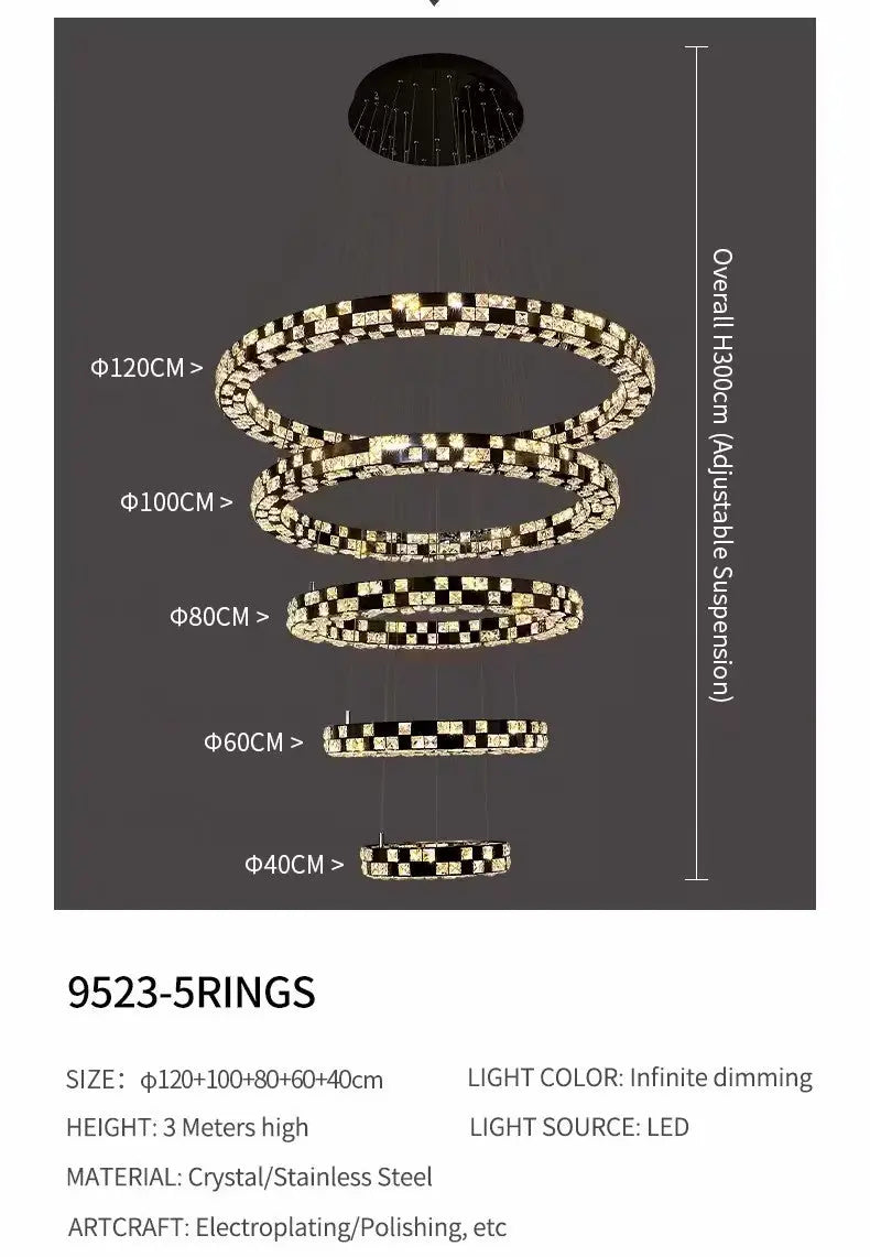 Modern Circular Luxury Villa Lighting — alternate product view 6