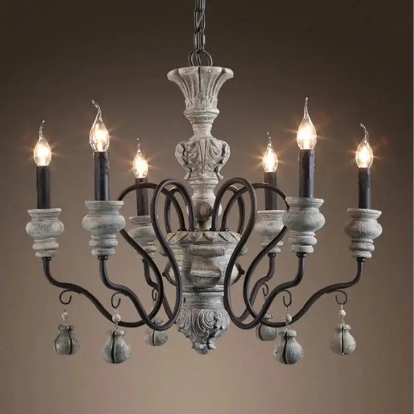 Nordic Wood Farmhouse Decor Chandelier — alternate product view 1