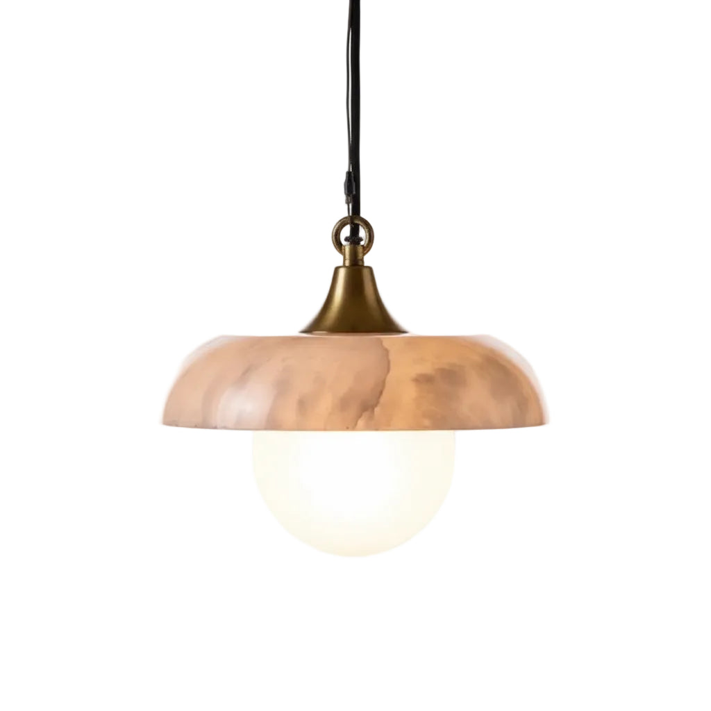 Alabaster Sphere Natural Stone Pendant — product view