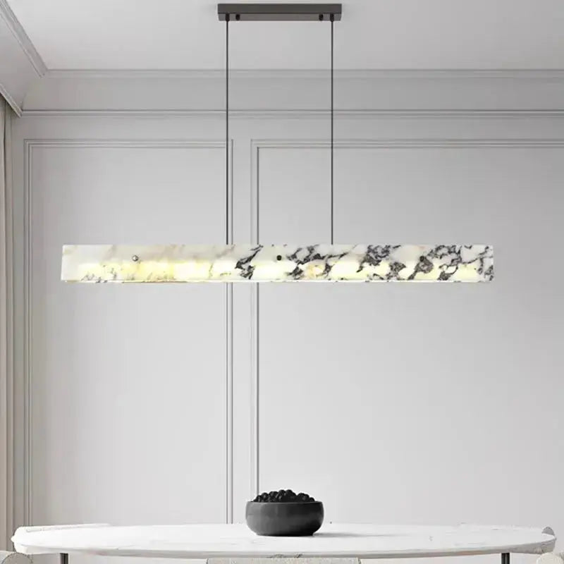 Long Strip Natural Marble Chandelier — product view