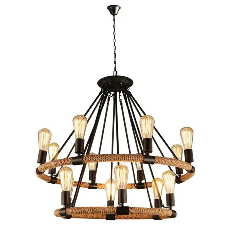 Industrial Island Rope Pendant Light — alternate product view 1