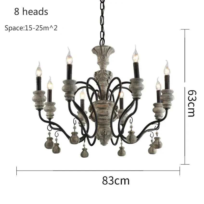 Nordic Wood Farmhouse Decor Chandelier — alternate product view 7