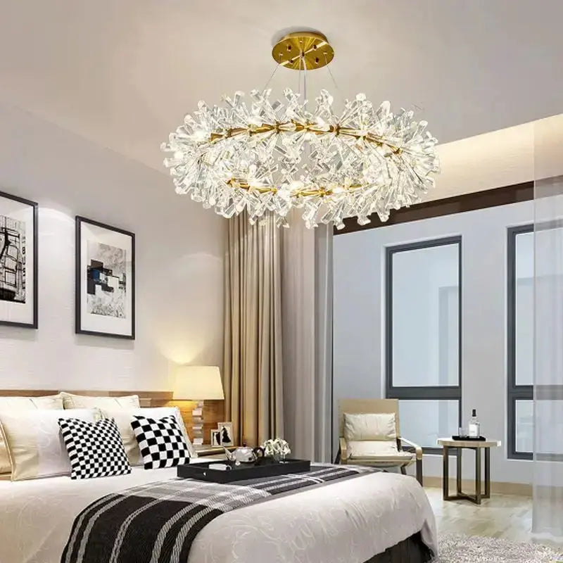Modern Crystal Flower Pendant Chandelier — product view