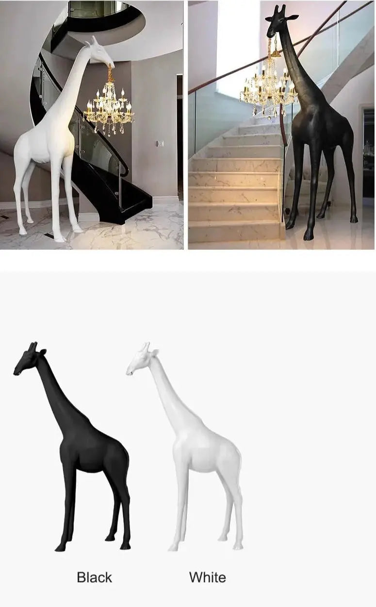 Art Giraffe Sculpture Floor Chandelier - Black — alternate product view 5