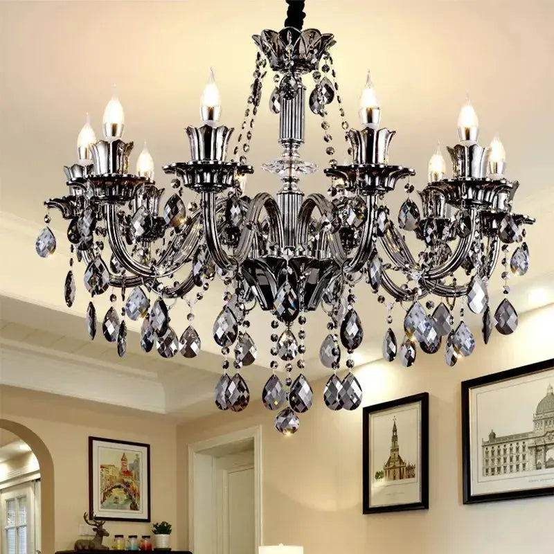 Modern Candle Large Crystal Chandelier — product view