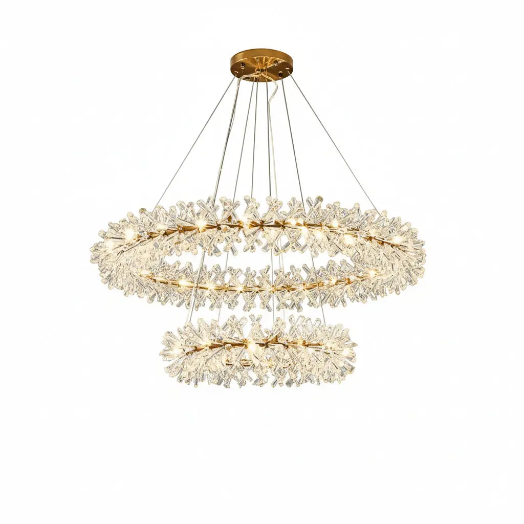 Modern Crystal Flower Pendant Chandelier — alternate product view 1