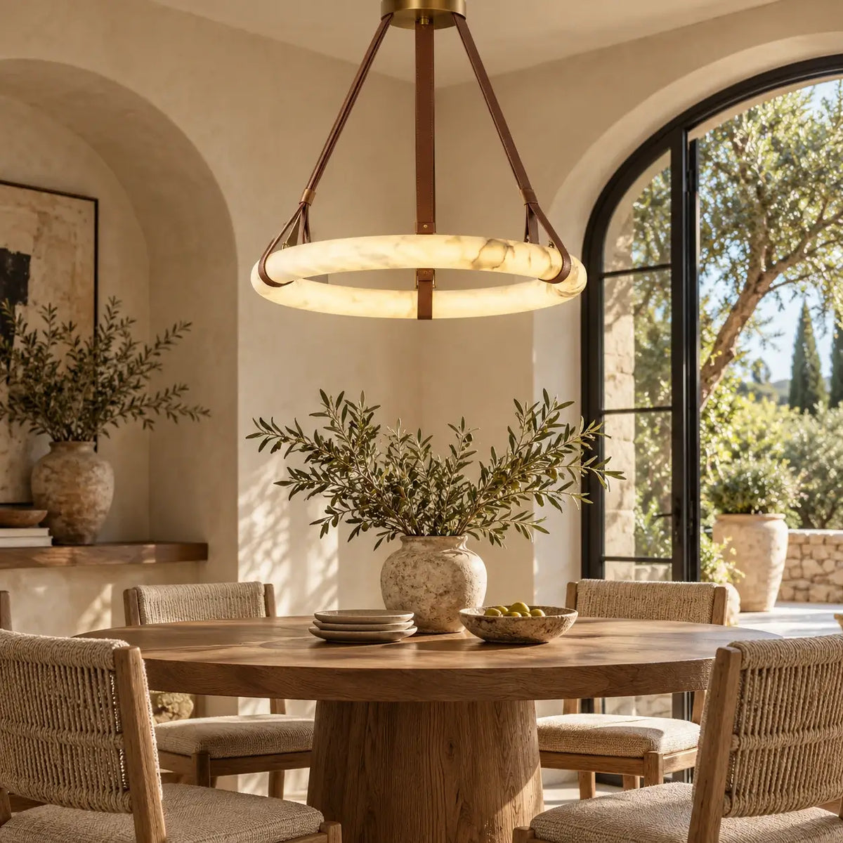 Pendant Ring Alabaster Modern Chandelier