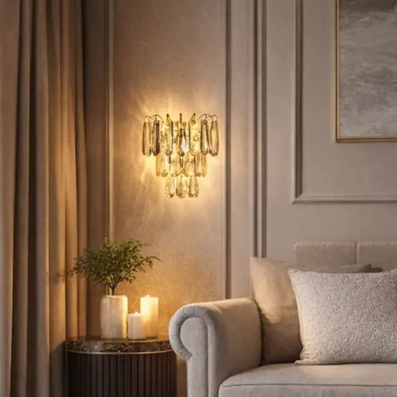 Modern Gold Crystal Wall Lights — close-up design detail 2