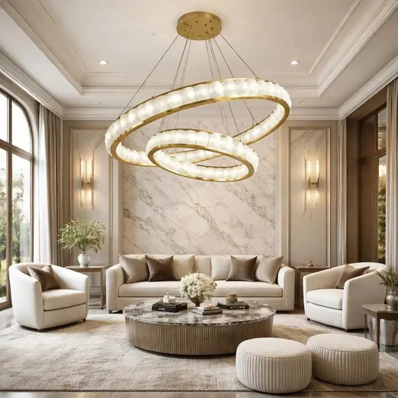 Marble Alabaster Ring Chandelier — product view