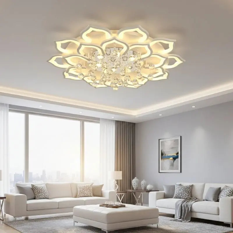 Modern Crystal Ceiling Chandelier — close-up design detail