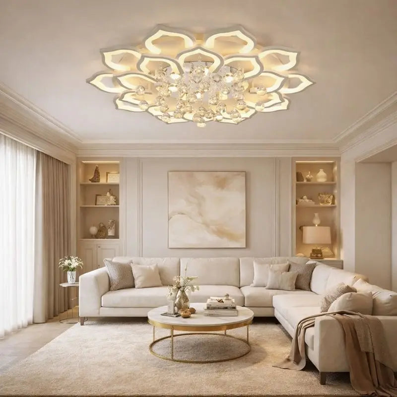 Modern Crystal Ceiling Chandelier — close-up design detail 2