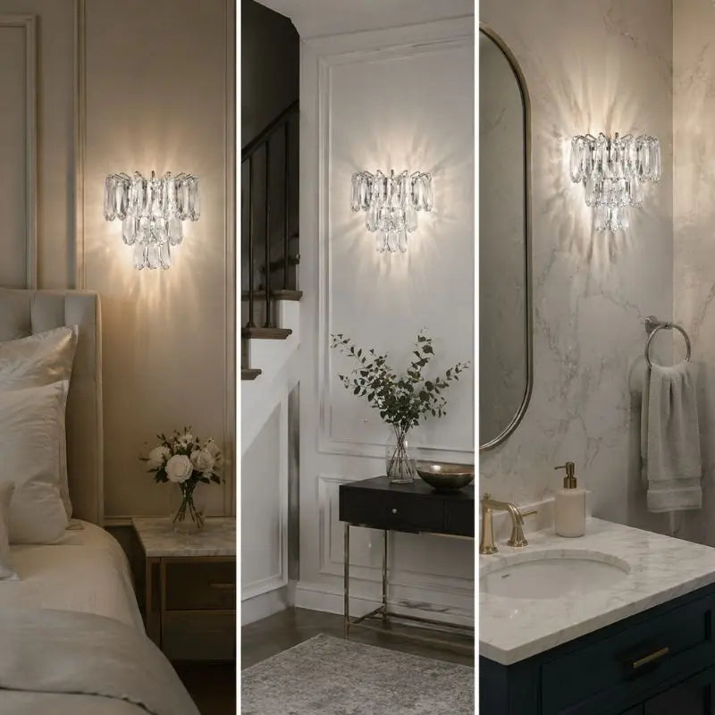 Modern Gold Crystal Wall Lights — close-up design detail 7