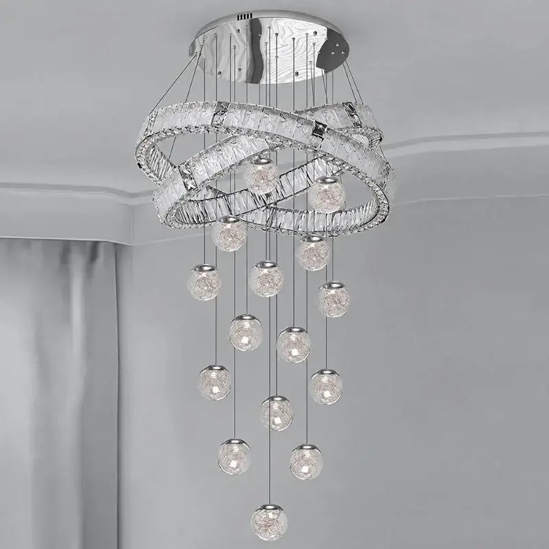 Modern Home Decor Led Staircase Chandeliers — shown in an interior setting 3