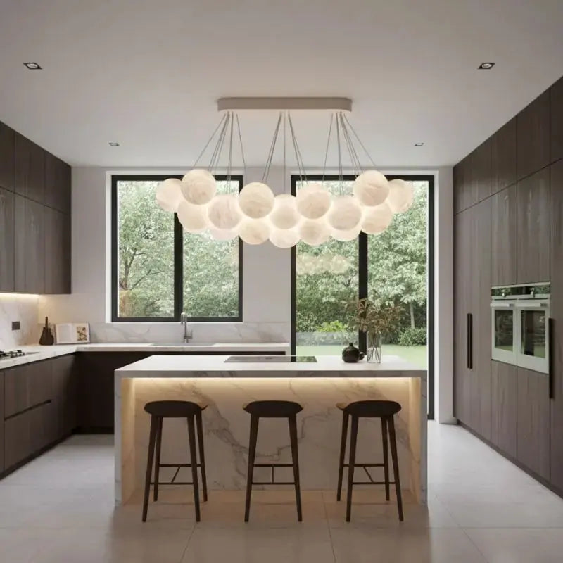 Rectangular Balls Alabaster Chandelier — alternate product view 3