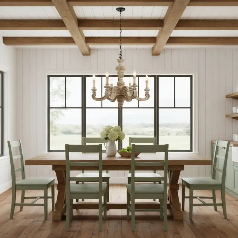 Roman Pillar Wooden Chandelier — alternate product view 2