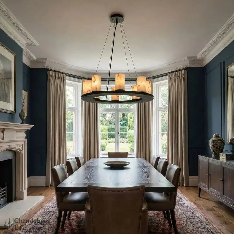 Rustic Chandelier Industrial Marble Black — product view
