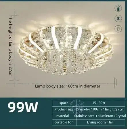 Modern Minimalist Crystal LED Ceiling Light — alternate product view 8