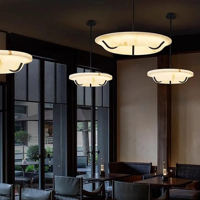 American Retro Alabaster Ring Chandelier — alternate product view 5
