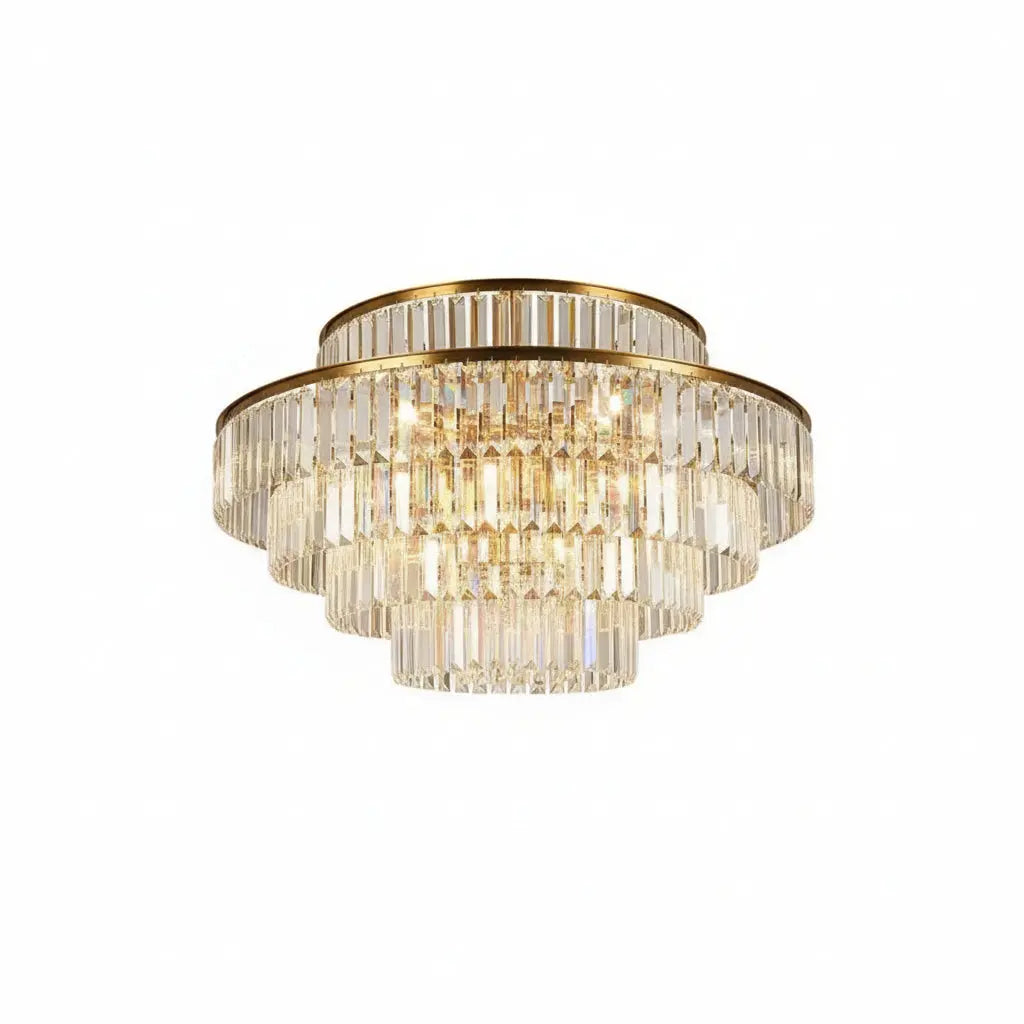 Modern Crystal Chandelier Villa Bedroom Round Lamp — alternate product view 1
