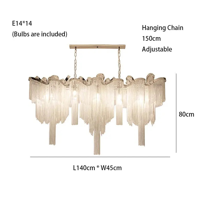 Large Tassels Chandelier — alternate product view 6