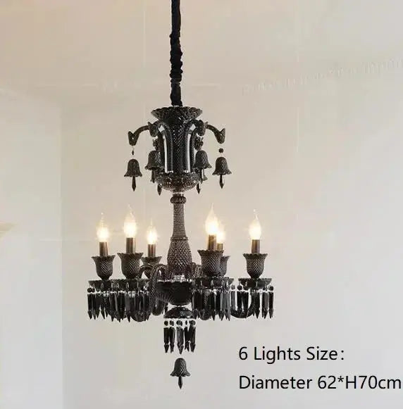 Villa Hotel Luxury Black Crystal Chandelier — alternate product view 8