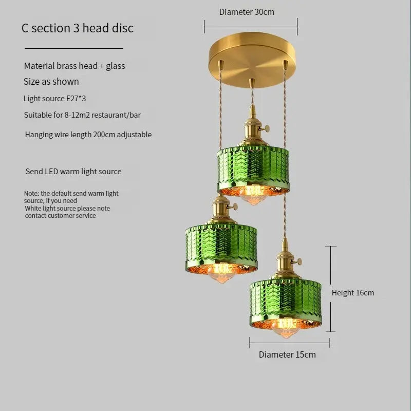 Green Glass Scandinavian Pendant Lights — alternate product view 27