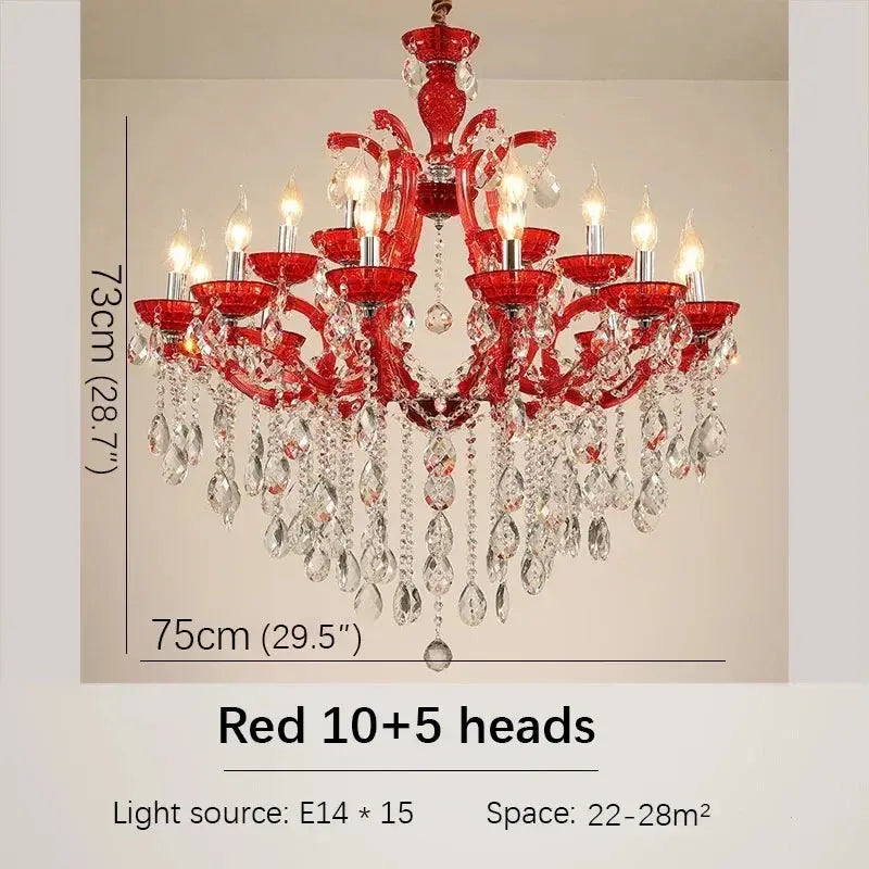 Red Luxury Crystal Chandelier — alternate product view 20