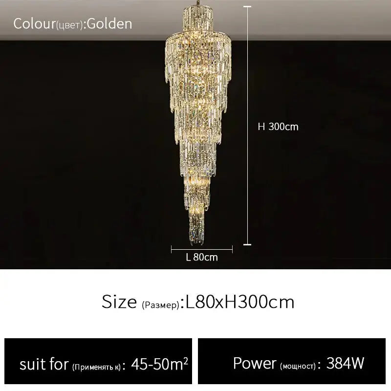 Rotating Staircase Crystal Chandelier — alternate product view 7