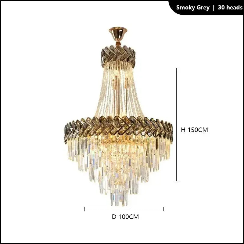 2025 Luxury Duplex Villa Crystal Chandelier — alternate product view 14