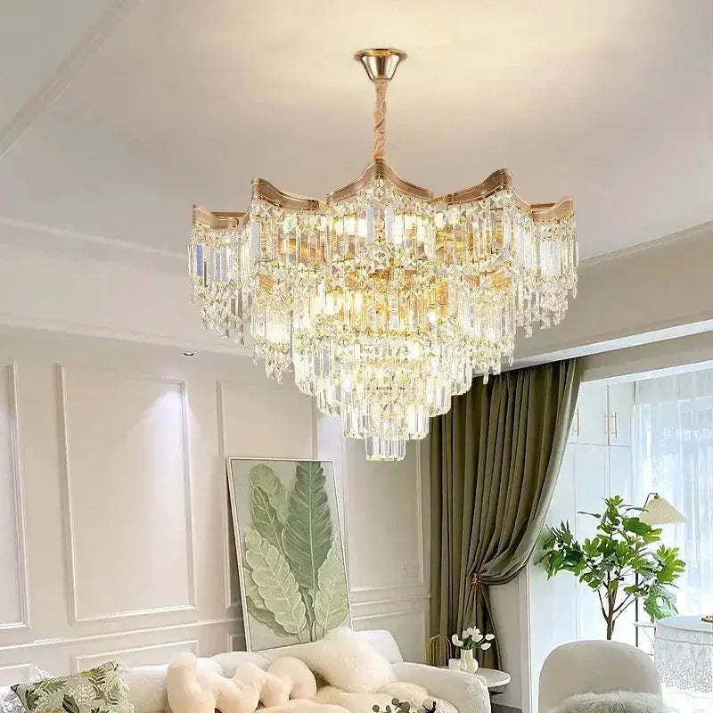 Modern Luxury Stairs Large Crystal Chandeliers — alternate product view 2