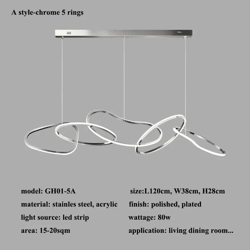 Modern Rose Gold LED Chandelier — alternate product view 17