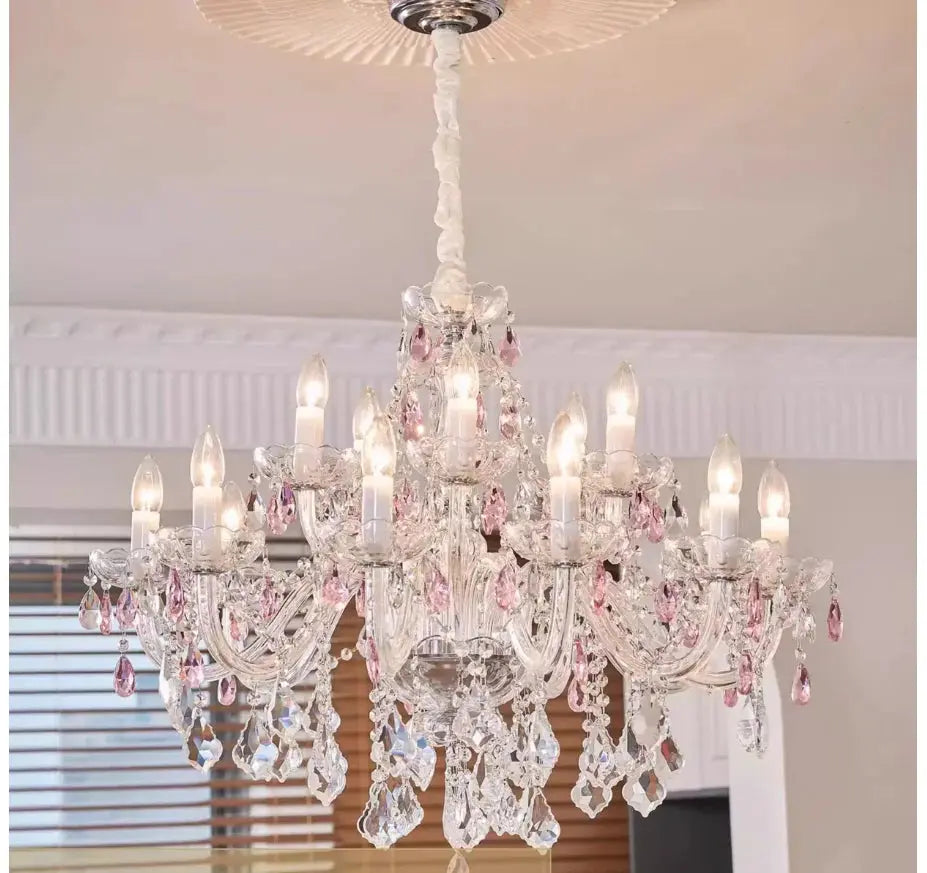 Pink Crystal Chandelier — alternate product view 1