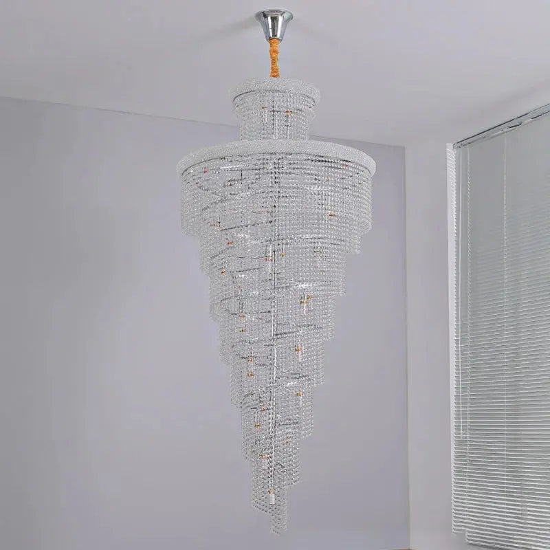 Luxury Gold Crystal Staircase Chandelier for High Ceilings — alternate product view 5