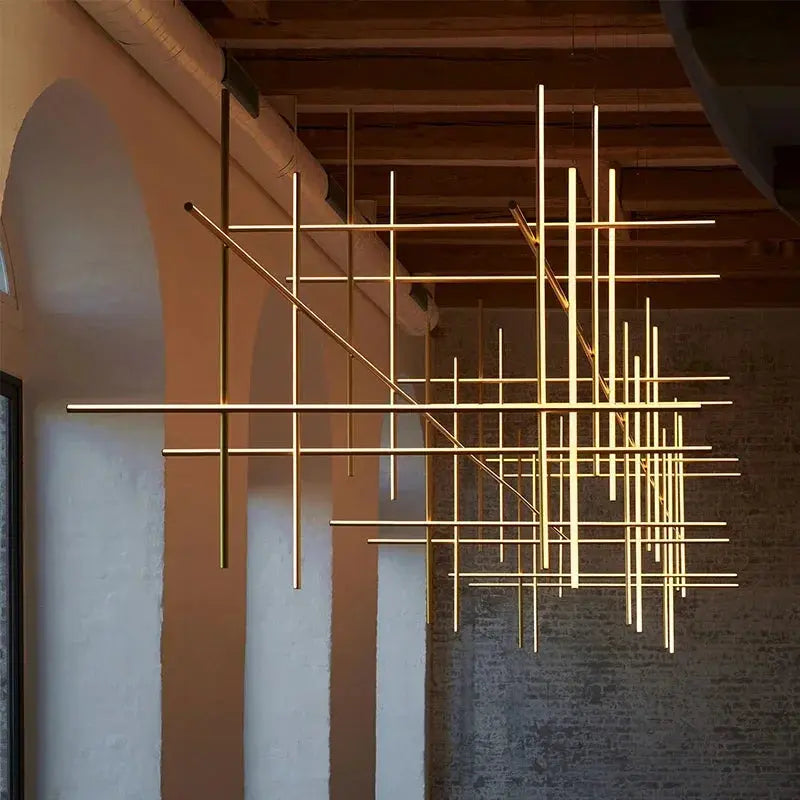 Nordic Minimalist Italian Tube Chandeliers — alternate product view 2