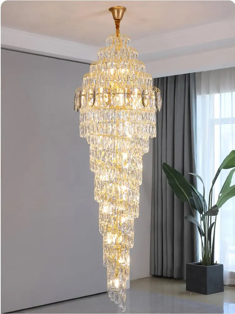 Luxury High Ceiling Long Chandelier — alternate product view 2