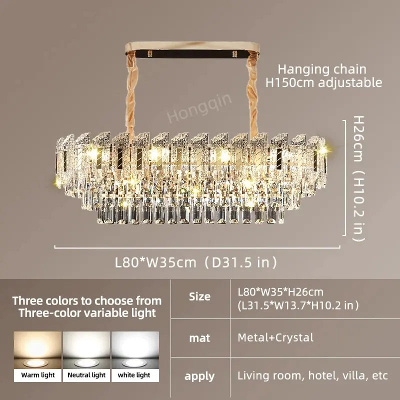 Crystal Hanging Living Room Chandelier — alternate product view 6