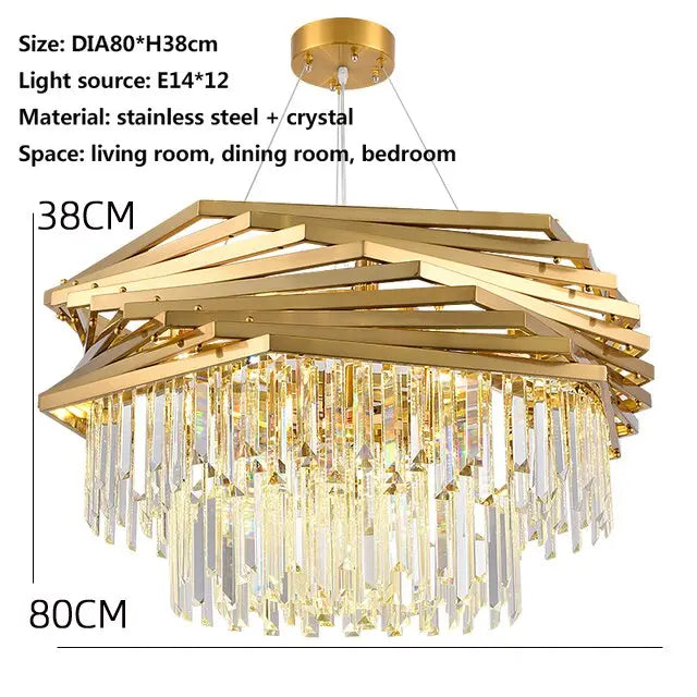 Modern Crystal Hanging Chandeliers Fixture — alternate product view 6