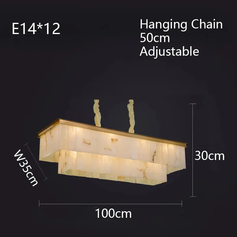 New Square Natural Marble Chandeliers — alternate product view 5
