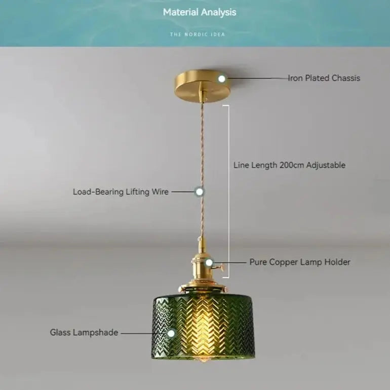 Green Glass Scandinavian Pendant Lights — alternate product view 6