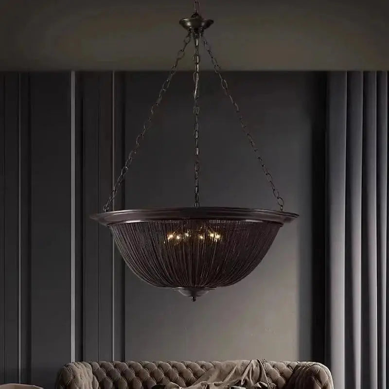 Black American Tassel Ceiling Chandelier — product view